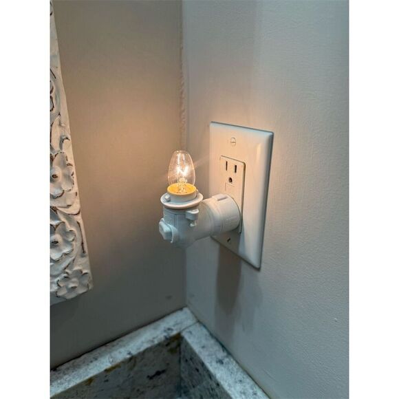 Scentsy Taro Plug In Wax Warmer Night Light Gray Dandelion - Picture 3 of 4